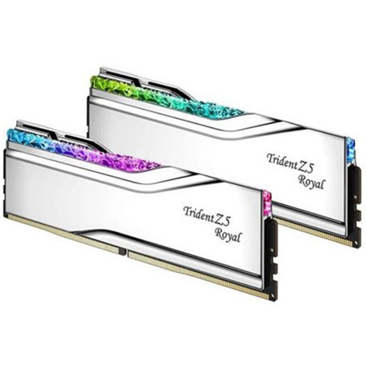 خرید رم G.Skill Trident Z5 Royal - ظرفیت 32 گیگابایت - DDR5 - دو کاناله - 6400 مگاهرتز - CL32 - نقره‌ای